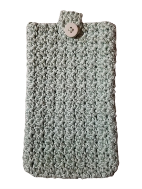 Crochet Handbags - Homemade Crochet Purse Pouch in Mint Green For Loose Notions, School Supplies